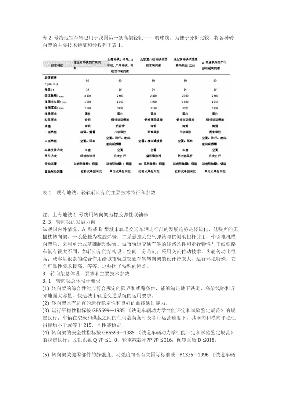 B型城市轨道交通车辆转向架设计.doc_第2页