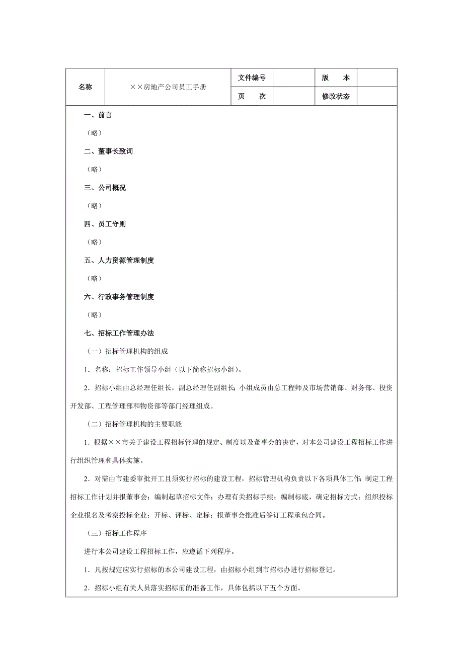 企业管理手册房地产公司员工手册范例_第2页