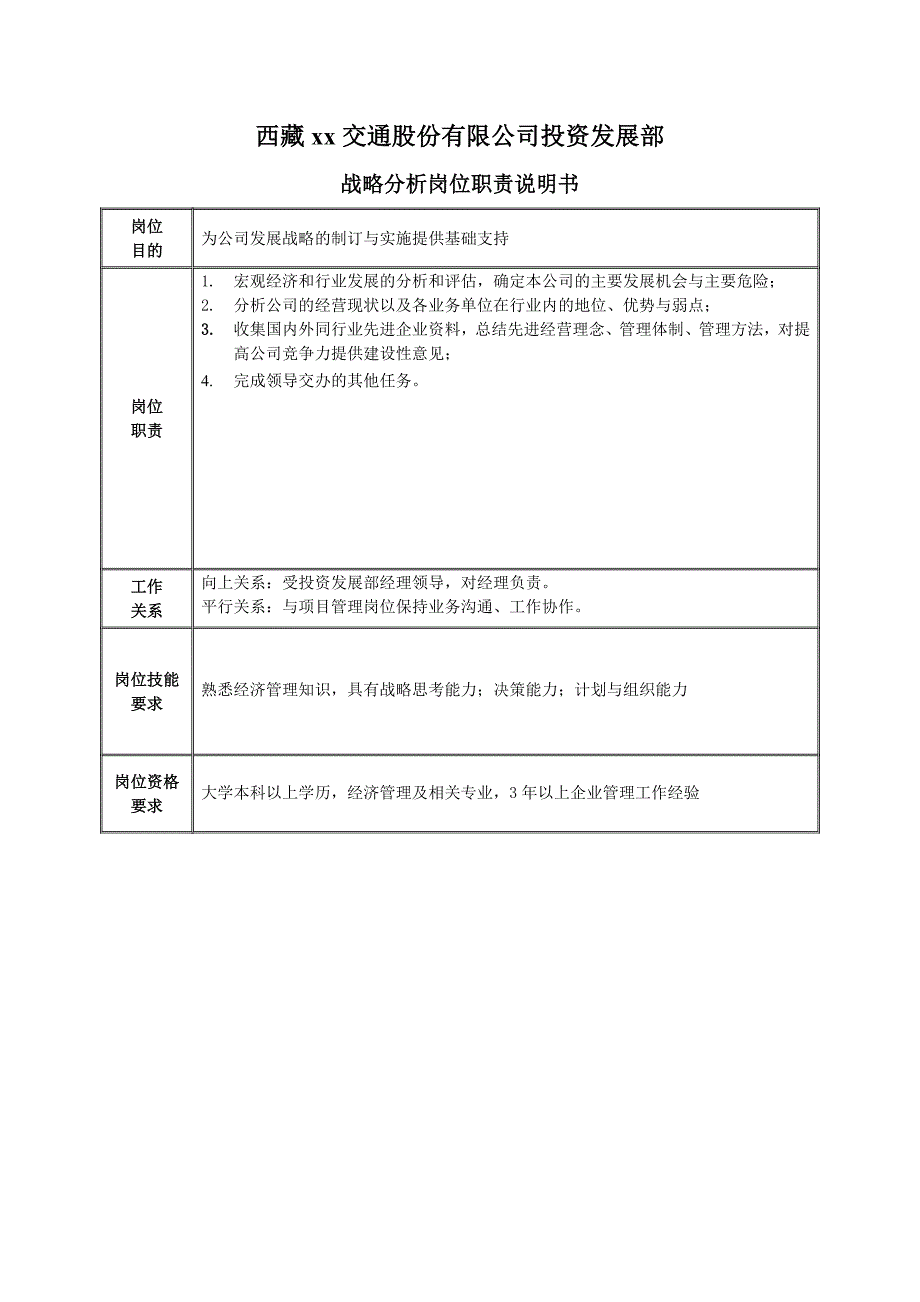 企业发展战略交通公司投资发展部部门职能_第4页