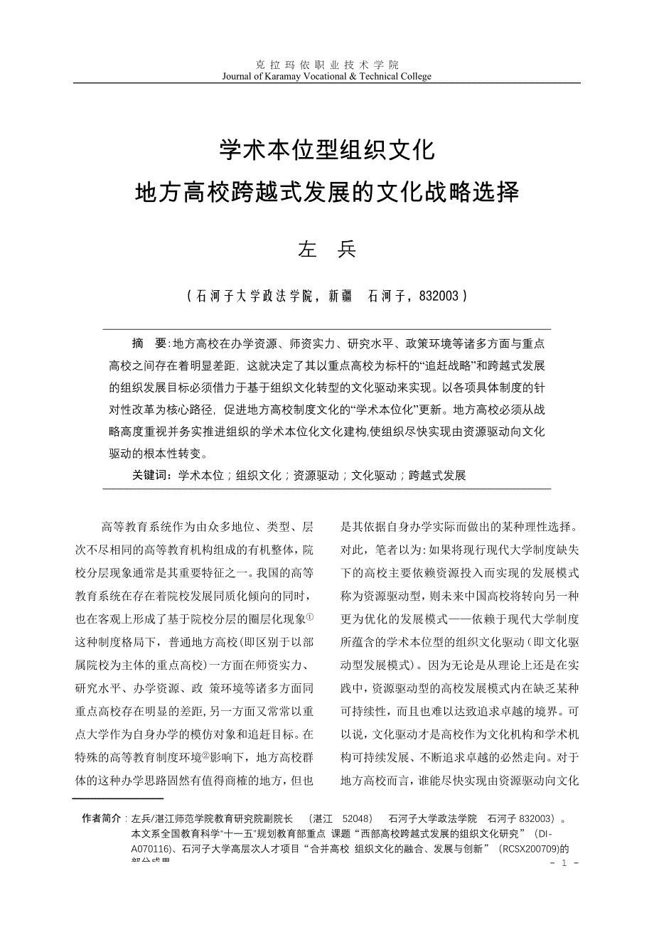 企业发展战略地方高校跨越式发展的文化战略选择_第1页