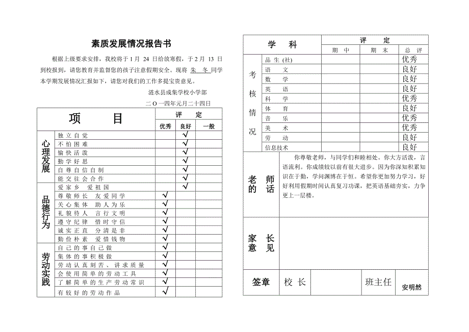 企业发展战略成集学校素质发展情况报告_第1页