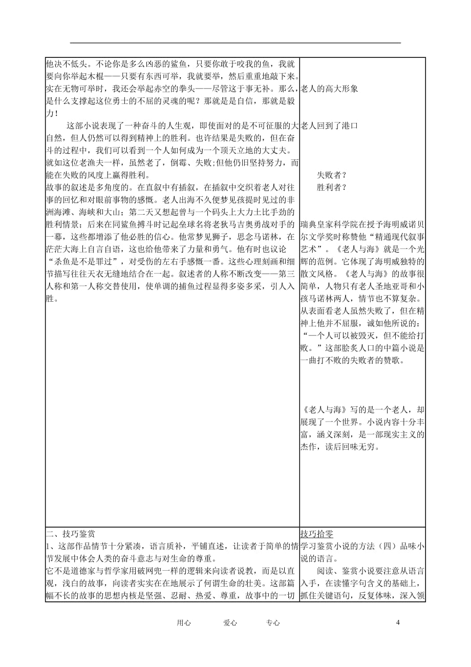 高中语文《老人与海》学案20 新人教版必修3.doc_第4页