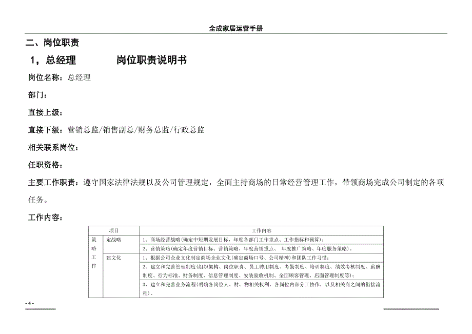 企业管理手册全成家居标准化管理手册1_第4页