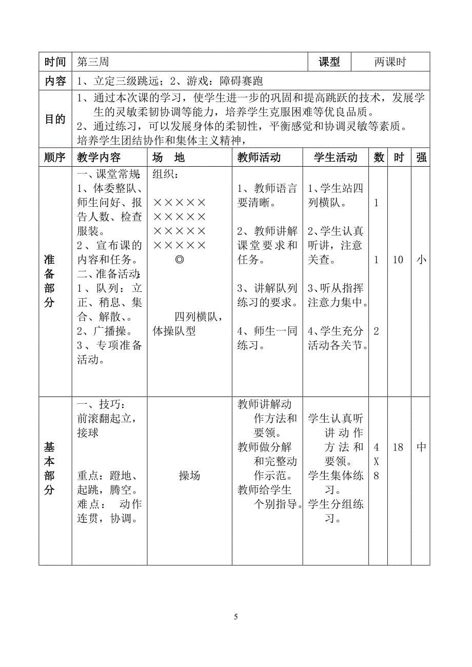 四年级体育下册教案全集_第5页