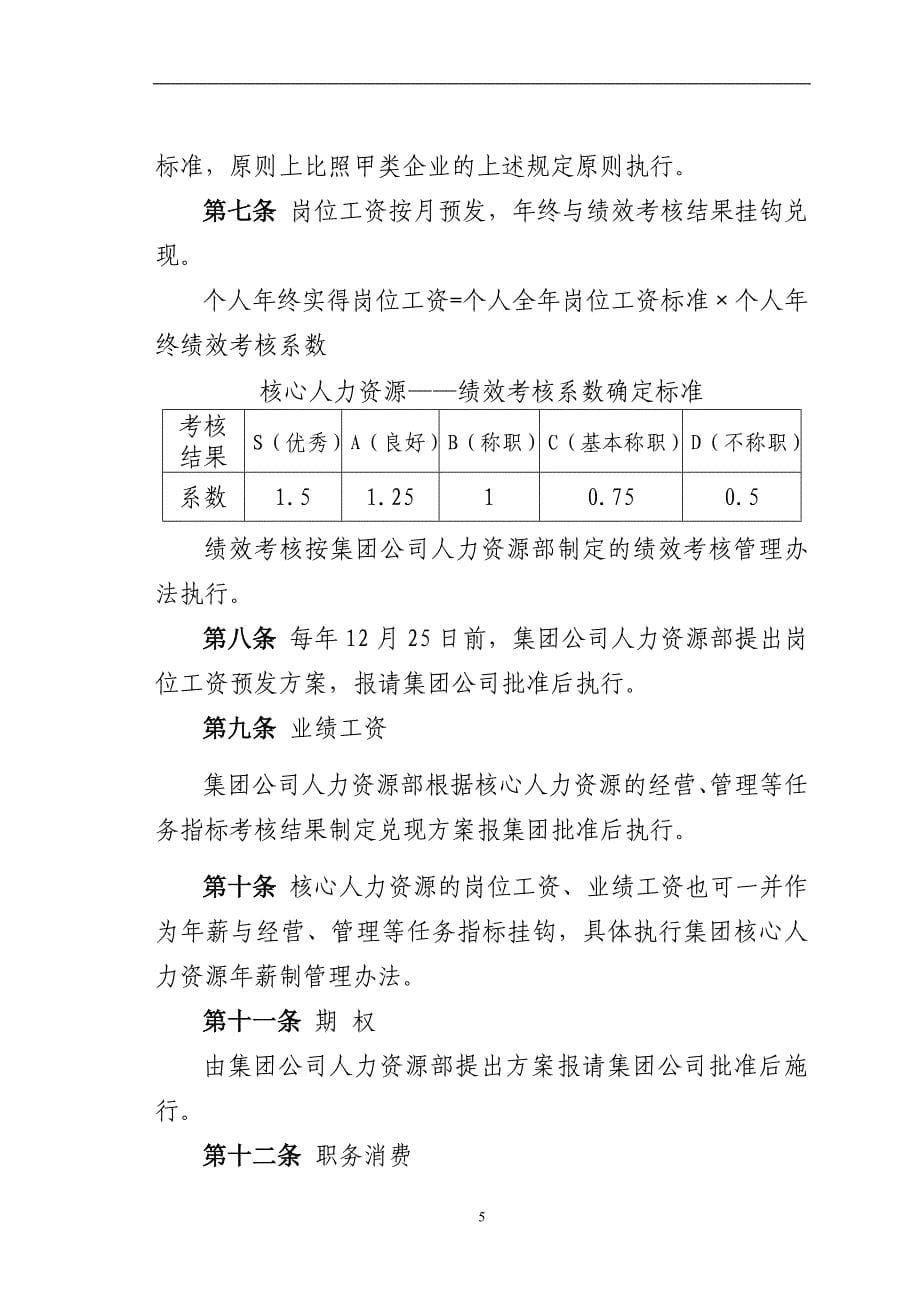 企业管理制度蒙西高新技术集团薪酬管理制度_第5页