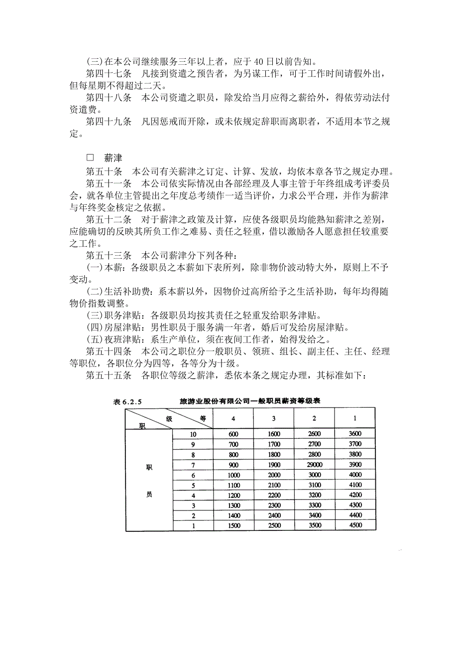 企业管理制度旅游业股份公司人事管理规章制度_第4页