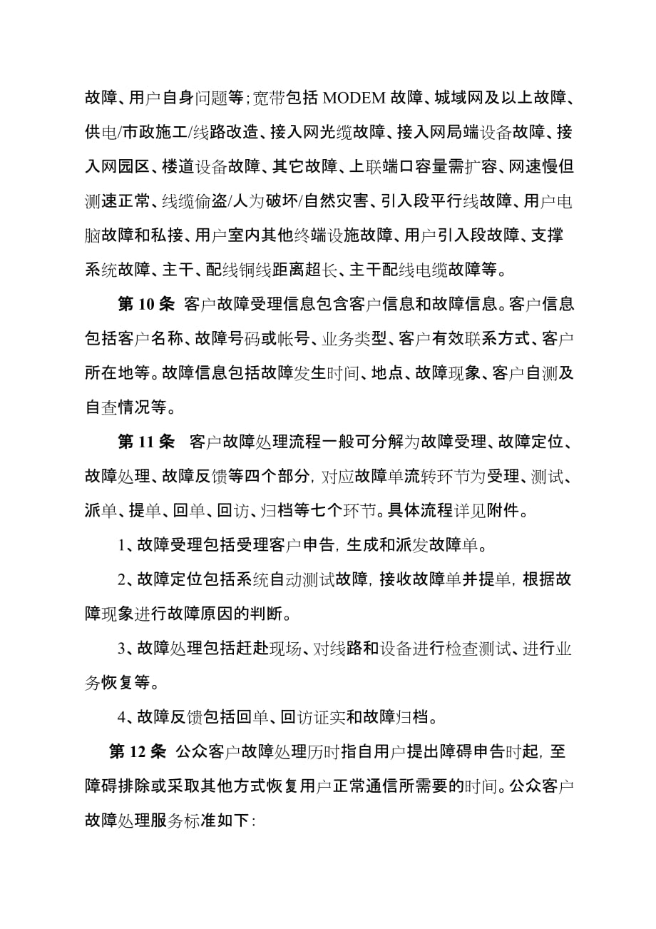 企业管理制度中国联通某某分公司公众客户故障处理管理办法_第3页