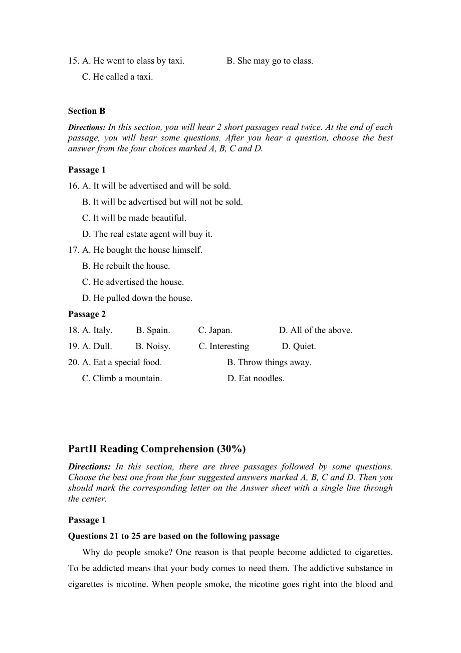 企业管理大学英语期末考试卷体育艺术_第4页