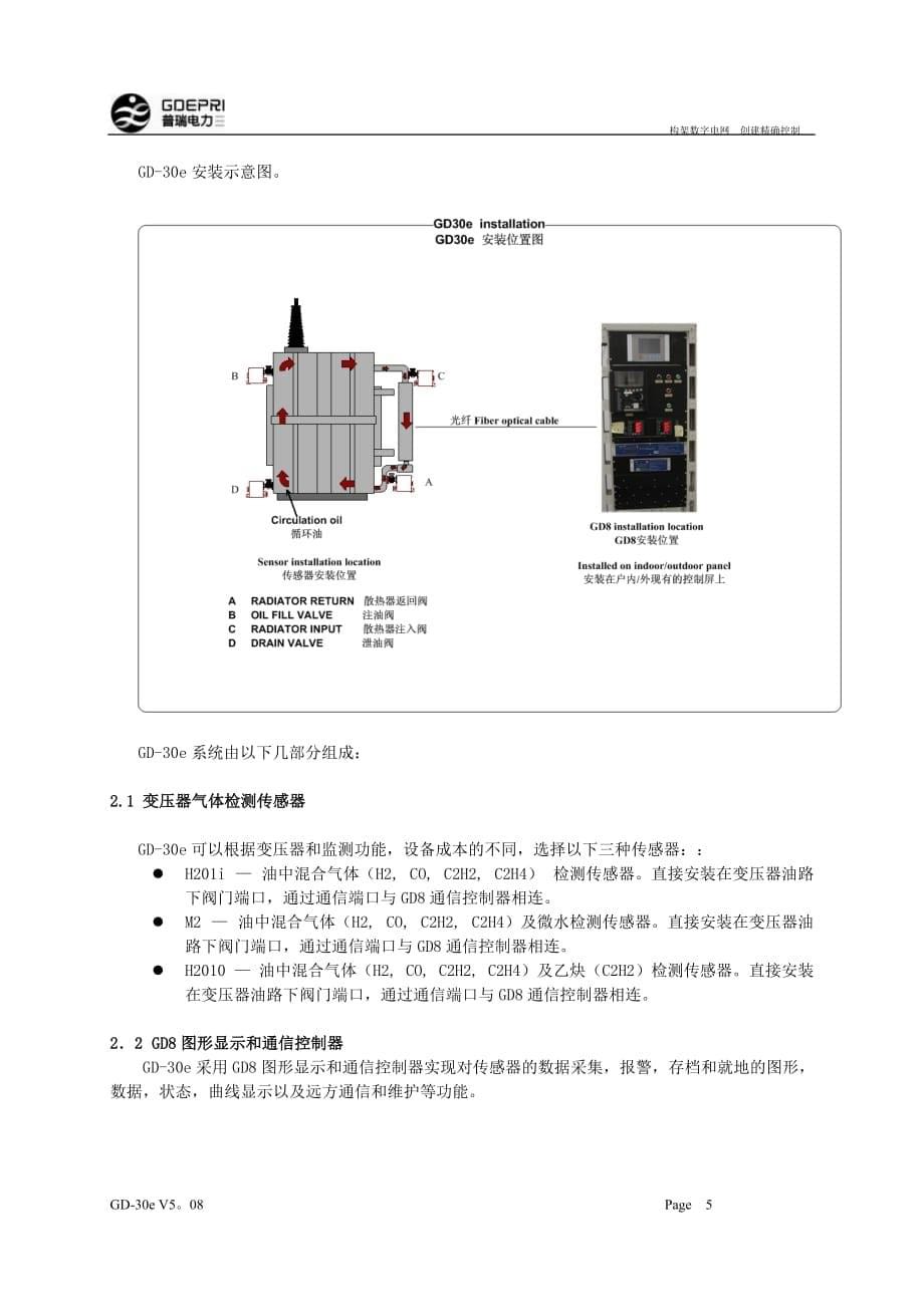 企业管理诊断GD3变压器在线监视诊断系统_第5页