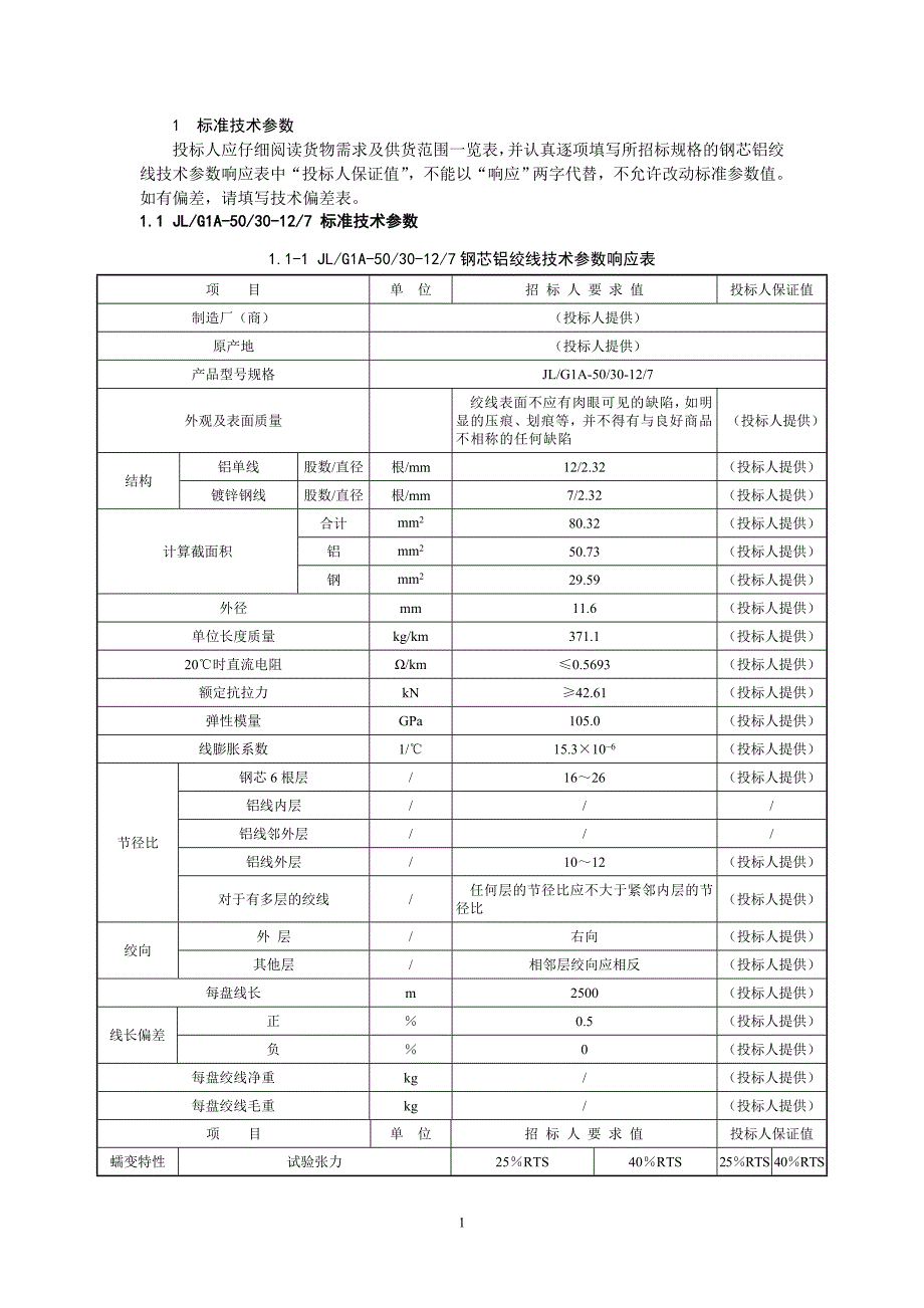 企业采购管理国网钢芯铝绞线采购标准参数_第4页