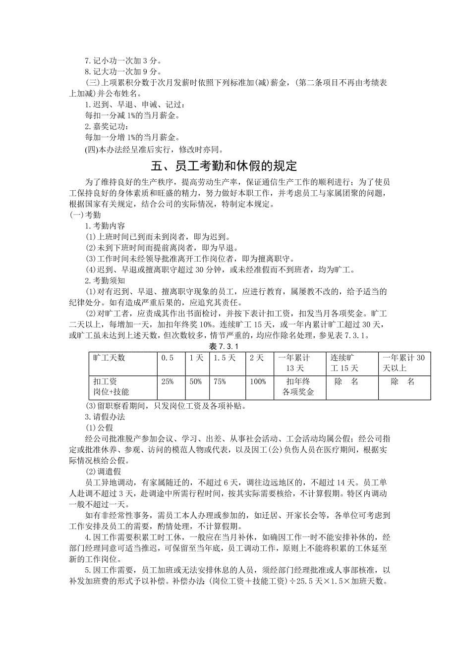 企业管理制度员工考勤管理制度_第5页