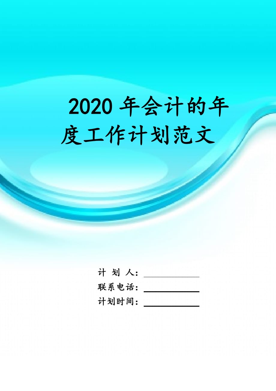 2020年会计的年度工作 计划范文_第1页