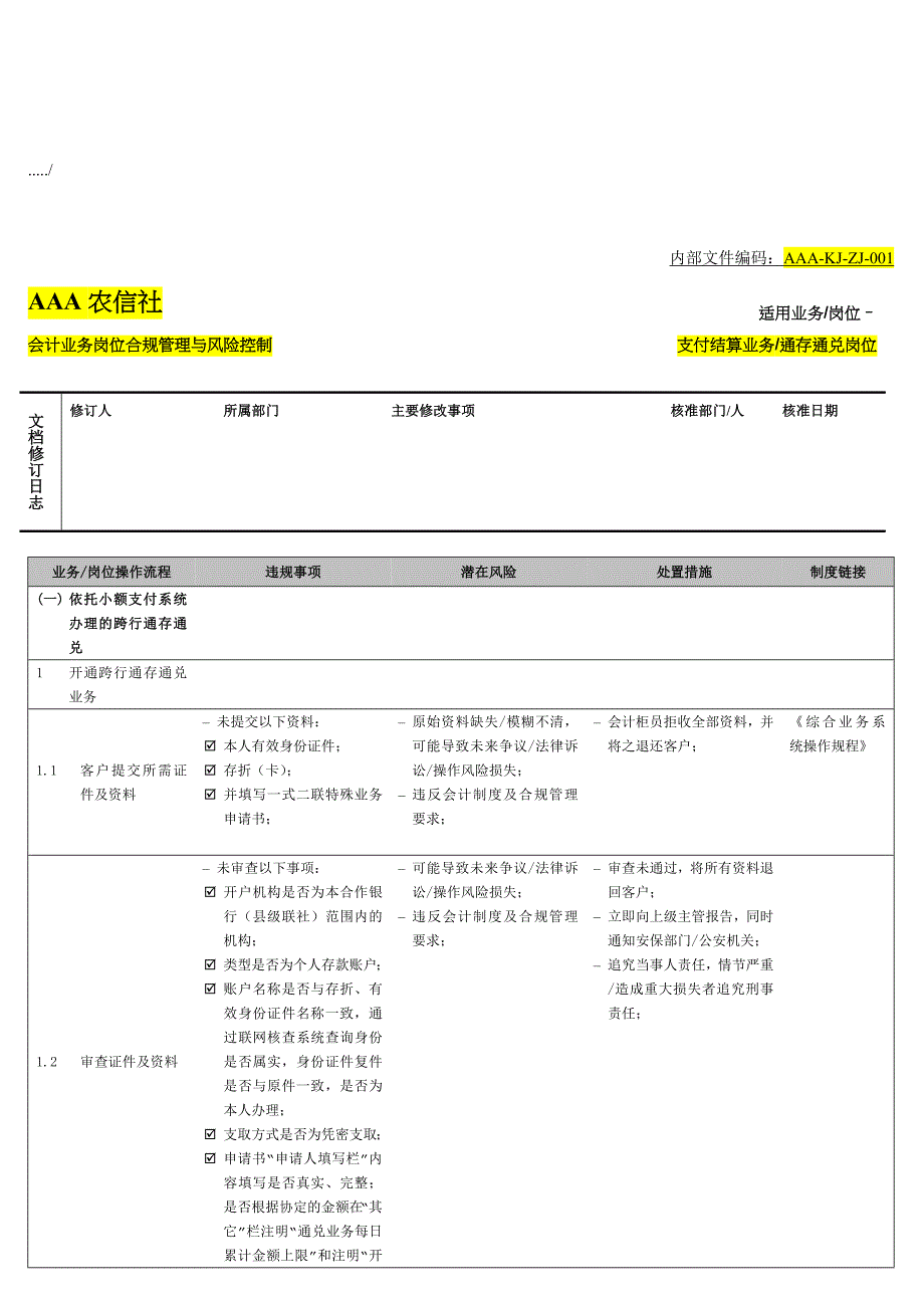 企业风险管理会计业务岗位合规管理和风险控制_第1页