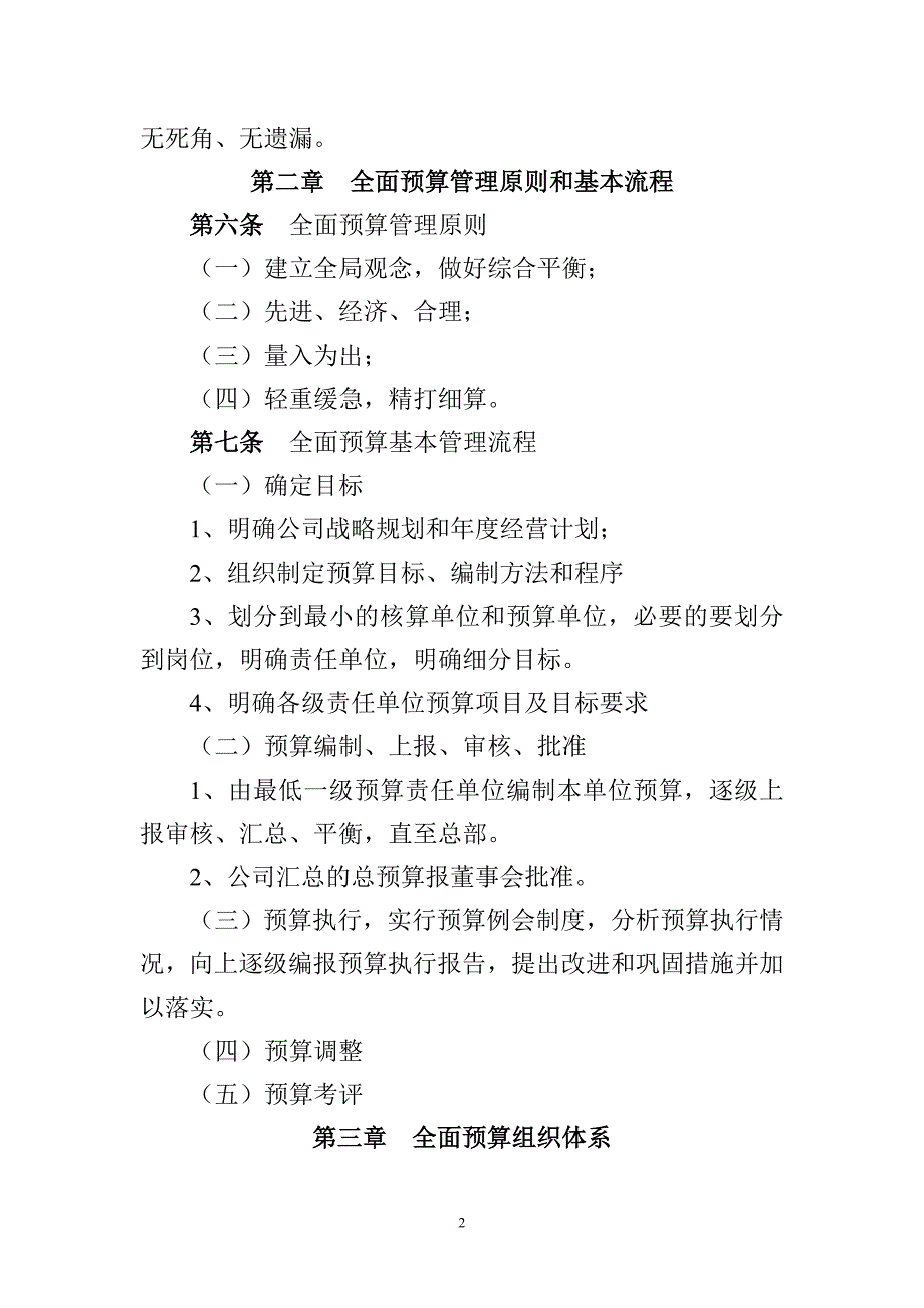 企业管理制度公司全面预算管理办法_第2页