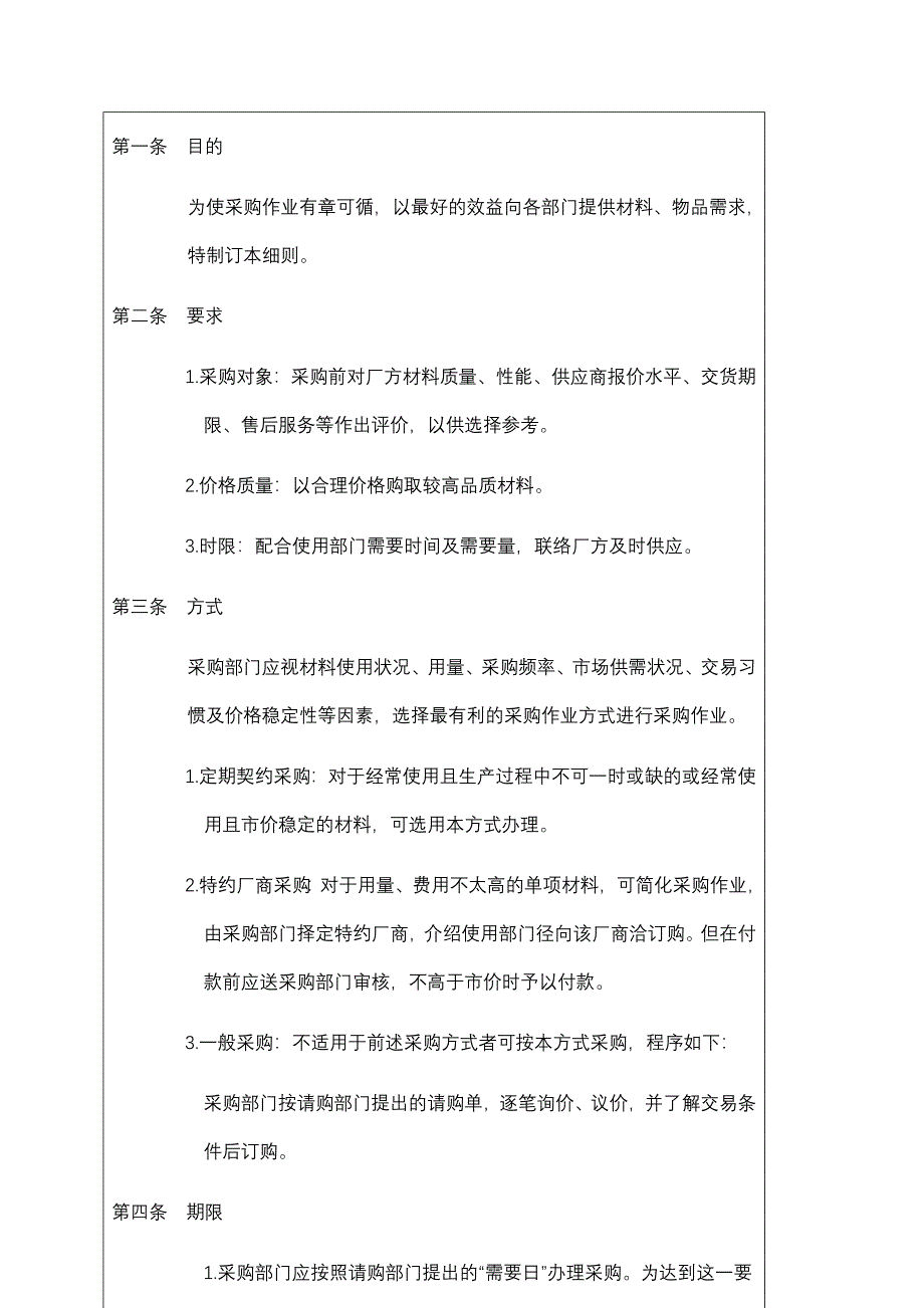 企业采购管理某公司采购作业实施细则doc14页_第2页