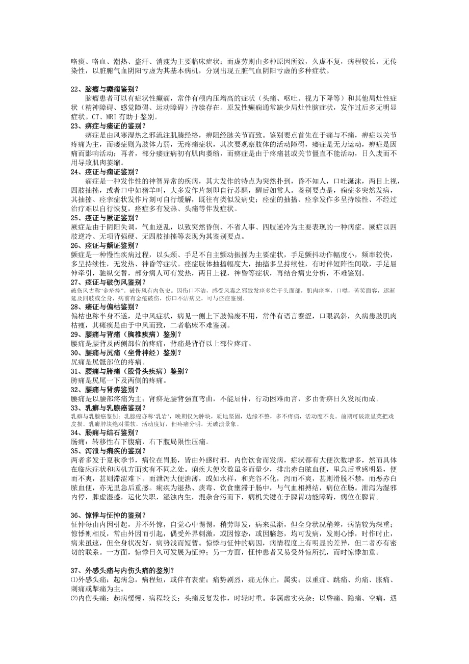 企业管理诊断中医内科鉴别诊断重点复习题大全_第3页