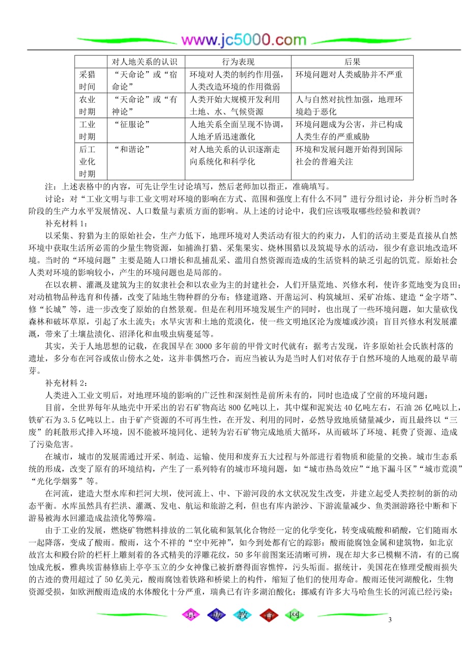 企业发展战略地理讲义教学设计第八单元第三节可持续发展_第3页