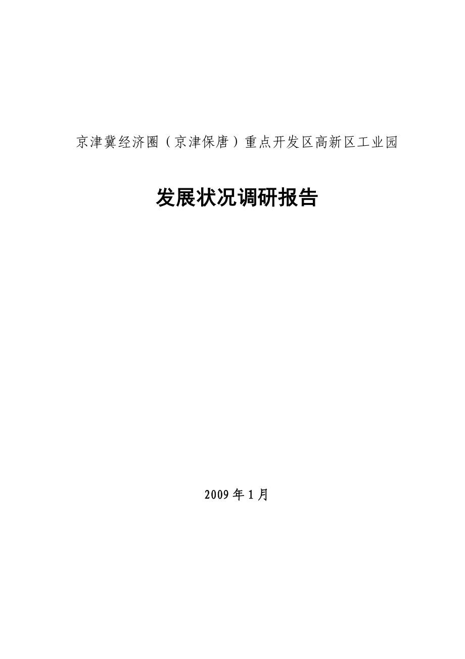 企业发展战略京津冀重点开发区发展状况调研报告_第1页