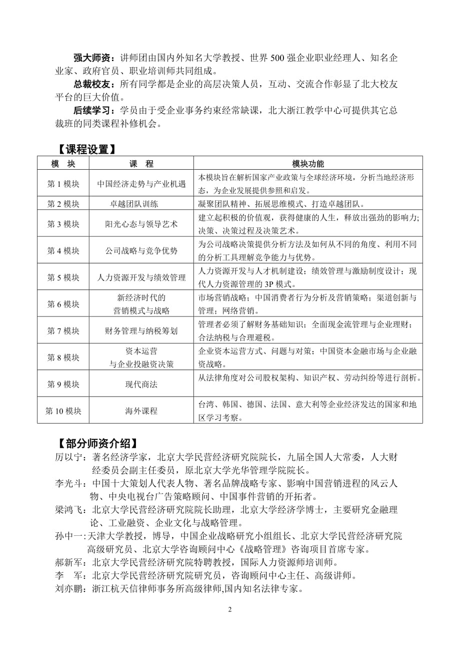 企管MBA某某成长型企业总裁EMBA研修班doc成长型企业总裁_第2页