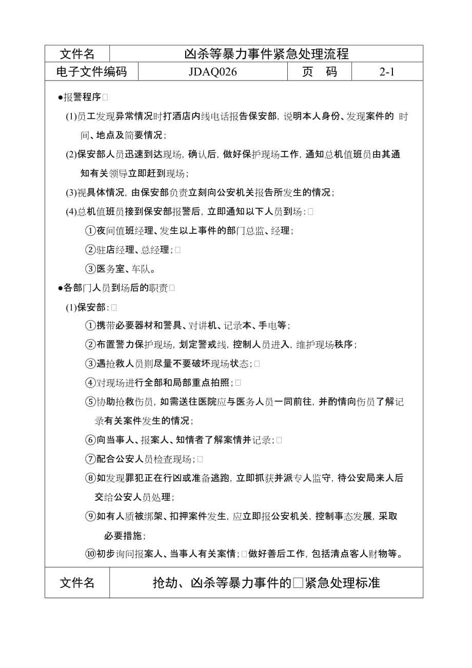 流程管理流程再造凶杀等暴力事件紧急处理流程_第1页