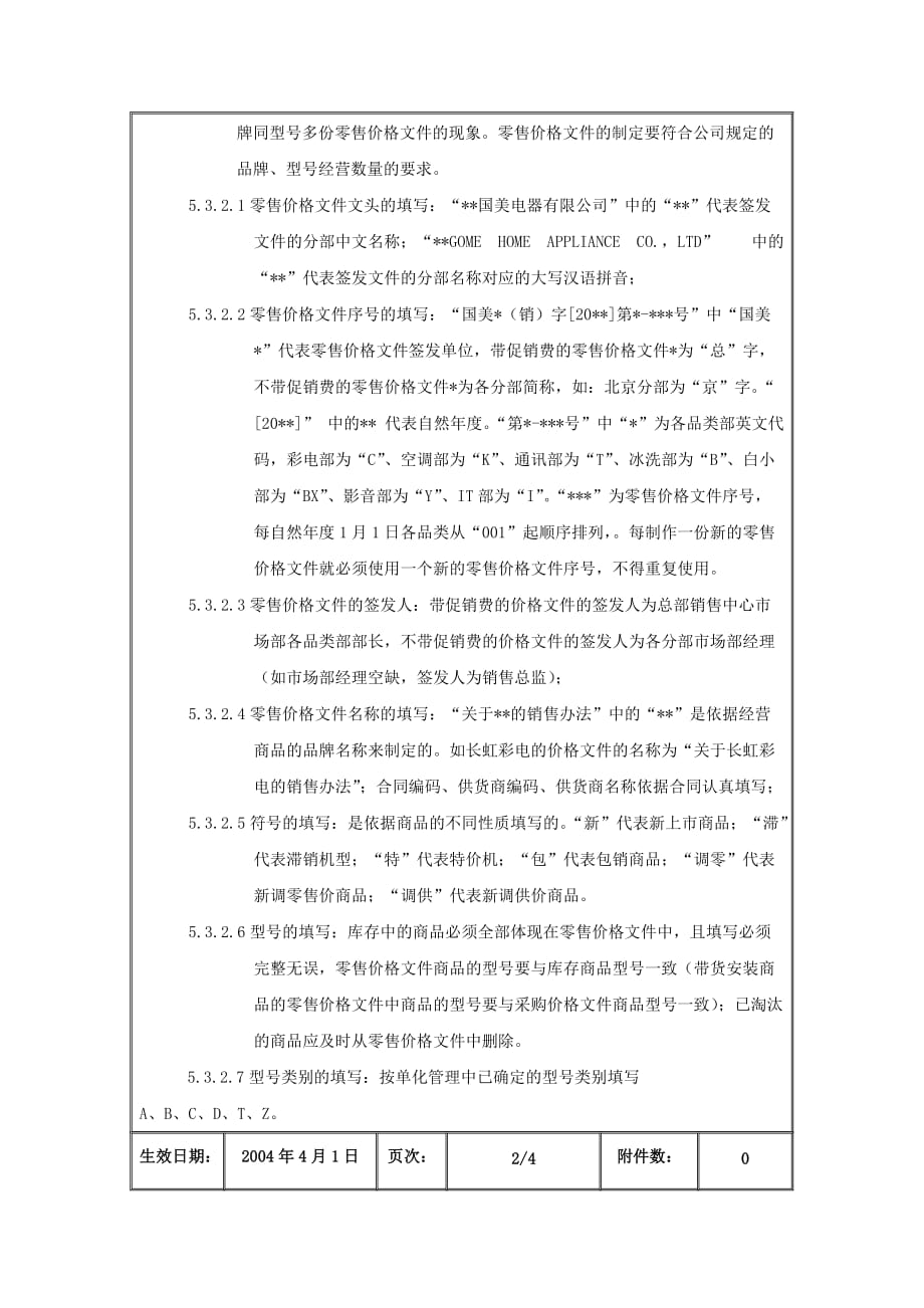 企业管理制度价格文件管理办法_第4页