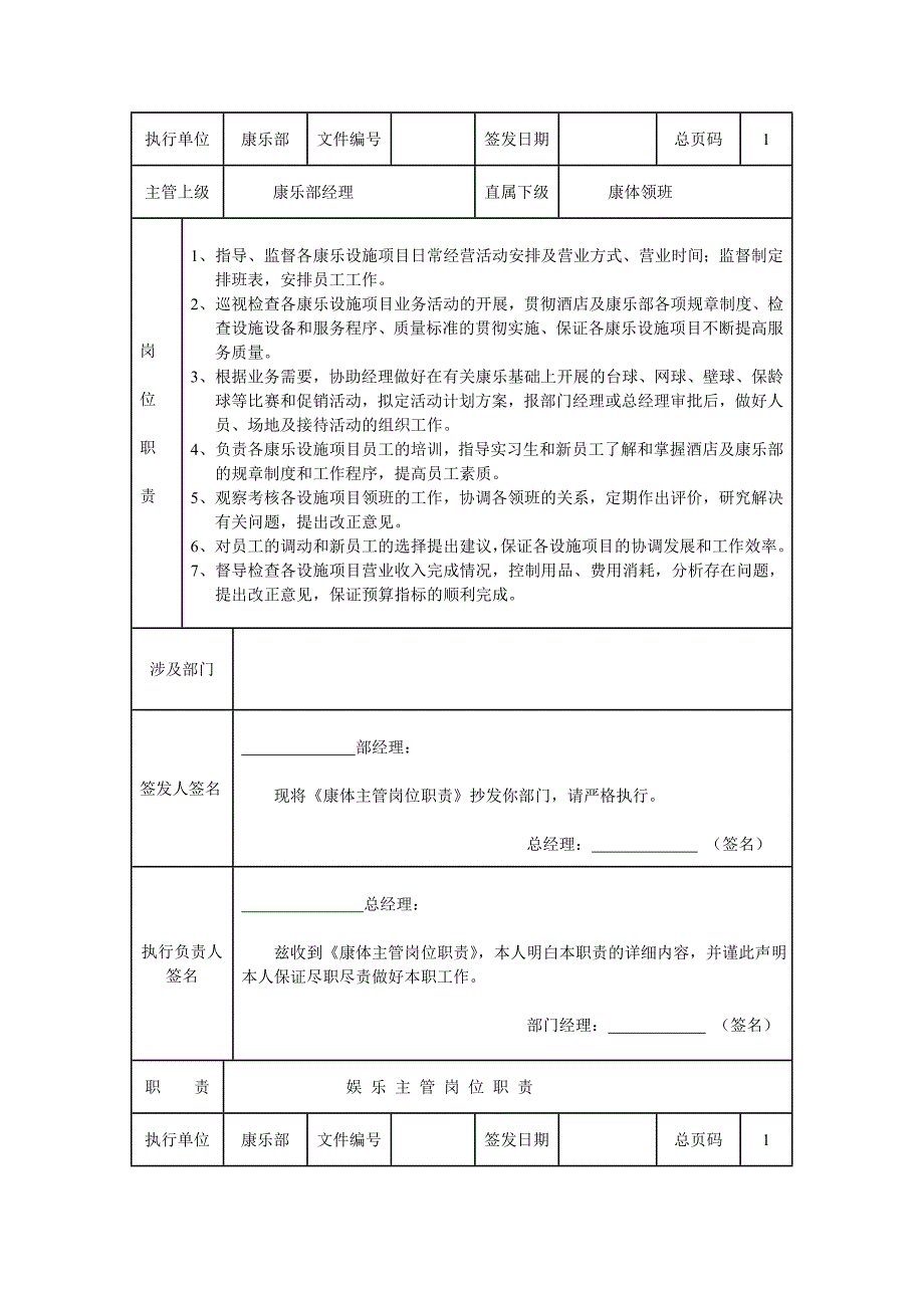 企业管理手册酒店康乐部管理手册_第3页