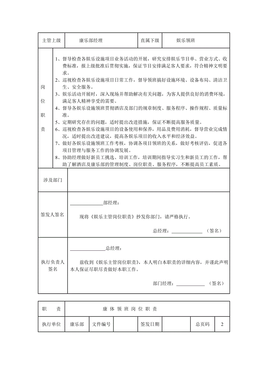 企业管理手册酒店康乐部管理手册_第4页