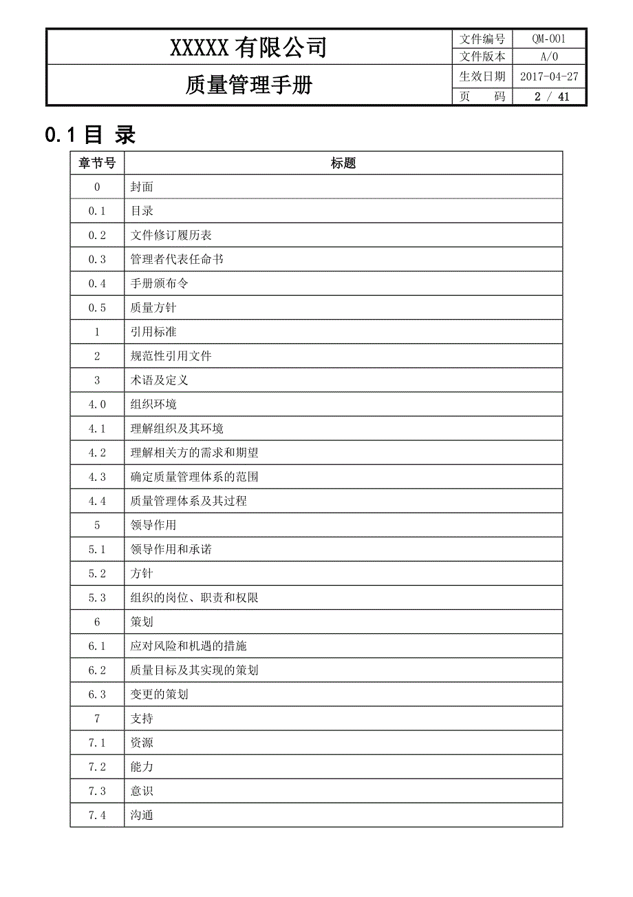 企业管理手册某有限公司质量管理手册_第2页