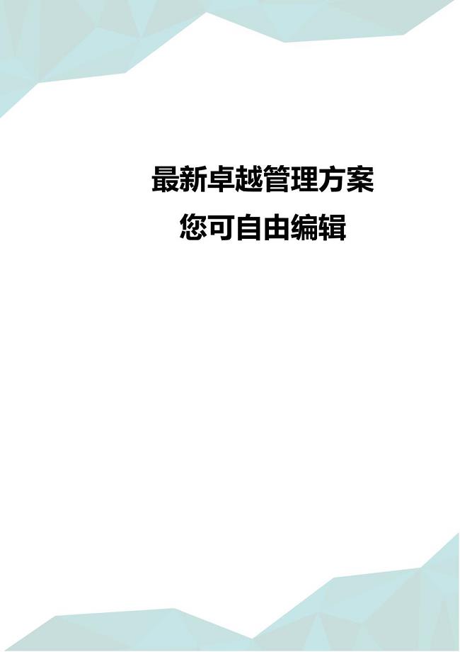 (并购重组)某公司债务重组管理知识规划