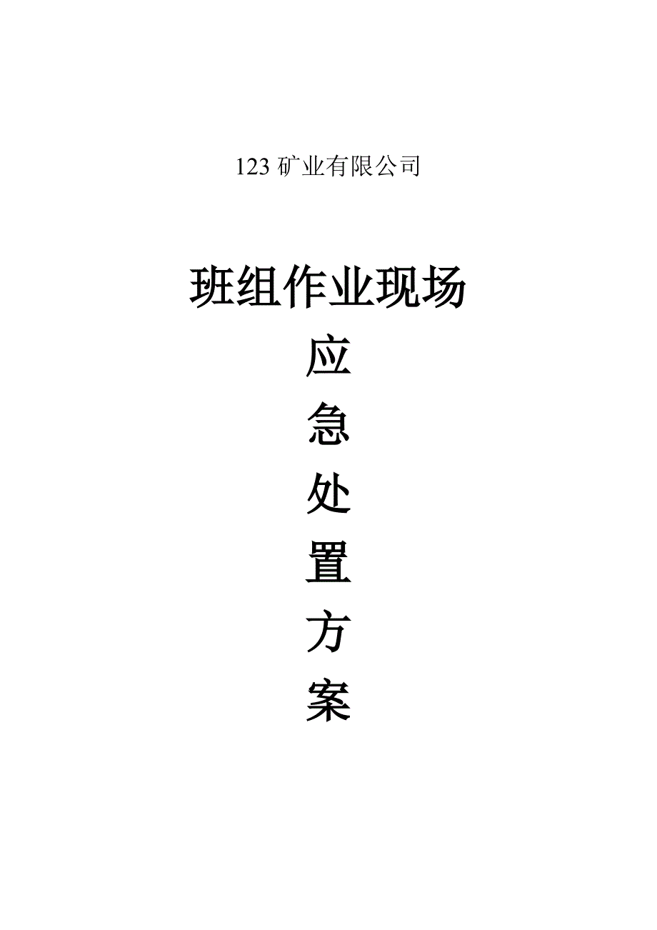 企业应急预案某矿业有限公司班组作业现场应急处置方案_第1页