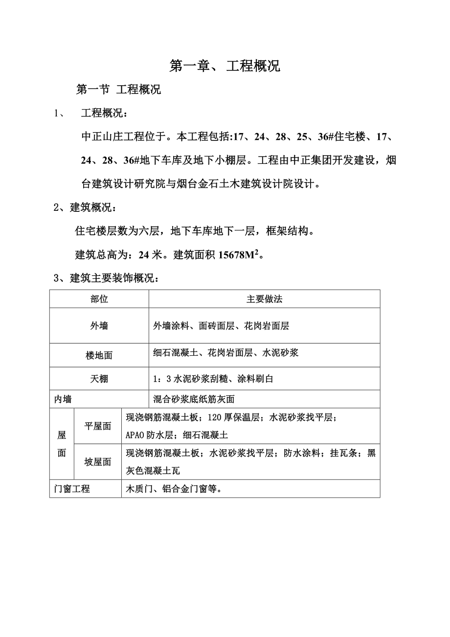 企业组织设计中正山庄施工组织设计完整版_第2页