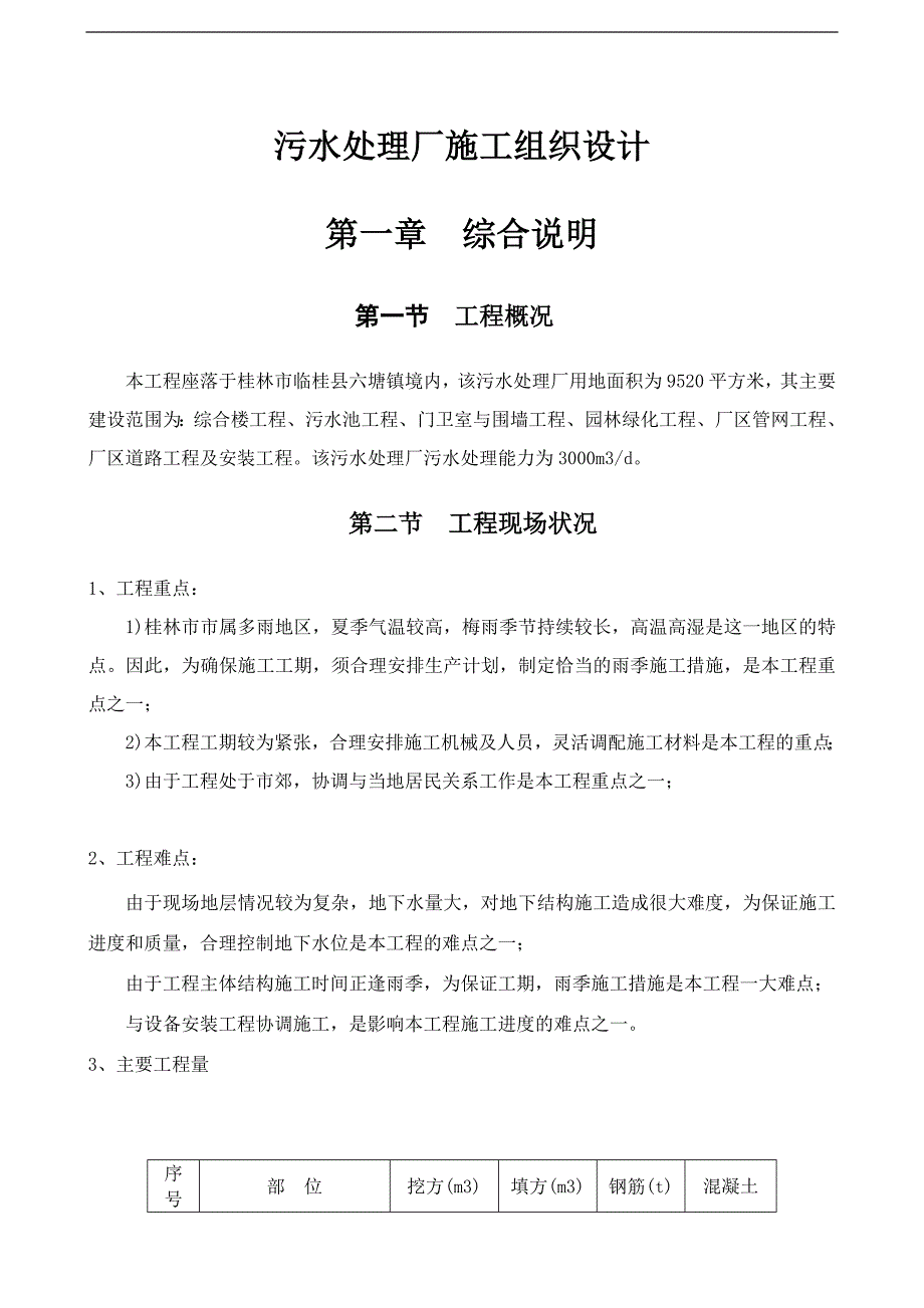 企业组织设计某市污水处理厂施工组织设计_第1页