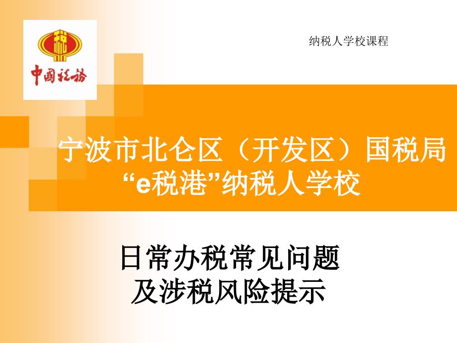 日常办税常见问题及涉税风险提示说课讲解_第1页