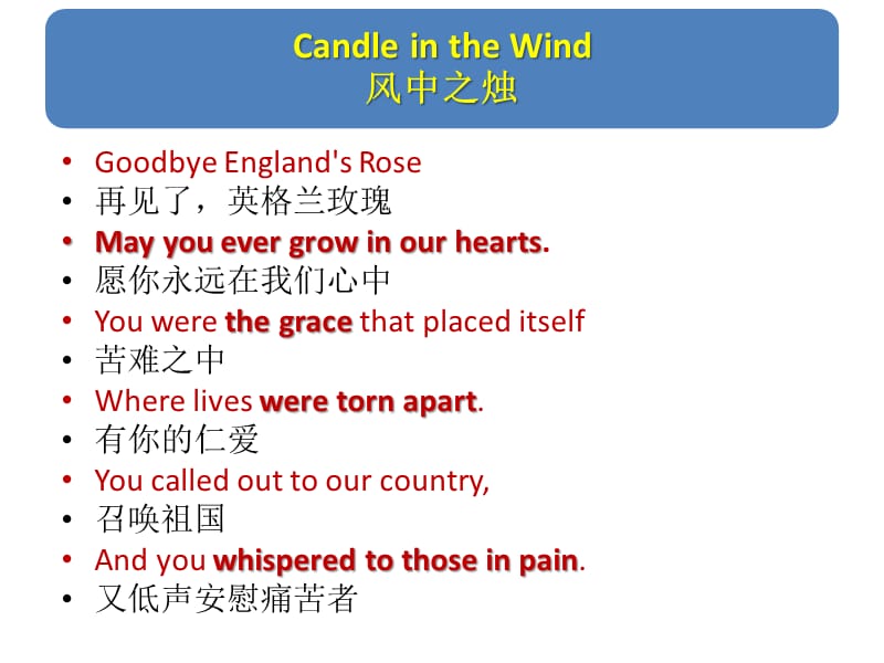 视听英文歌曲轻松学高考考点CandleintheWind课件_第4页