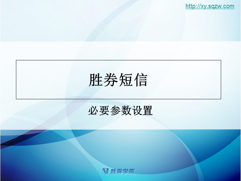 胜券短信必要参数设置研究报告_第1页