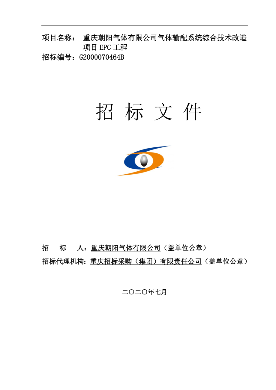 气体有限公司气体输配系统综合技术改造项目EPC工程招标文件_第1页