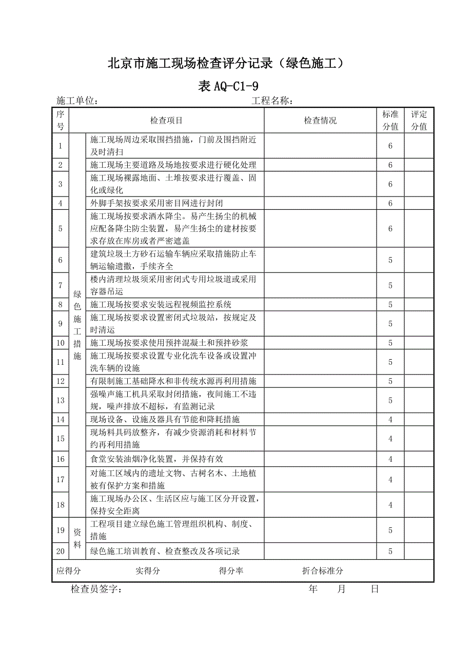 企业管理制度安全讲义管理规程施工现场评分表及评分说明2_第4页