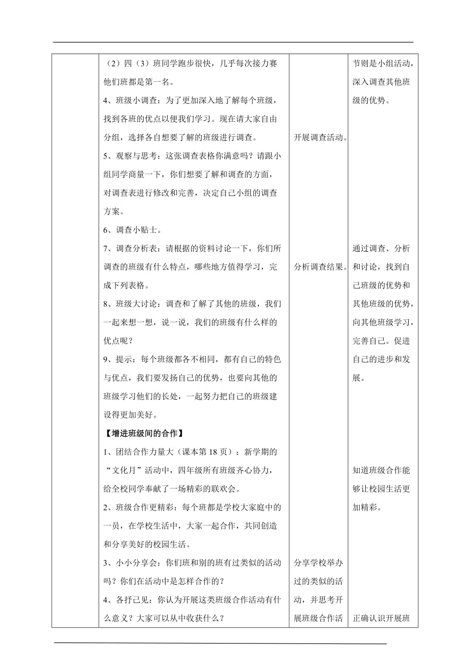 【2020部编版道德与法治四年级上册】3 我们班 他们班 教案设计（2课时）_第2页