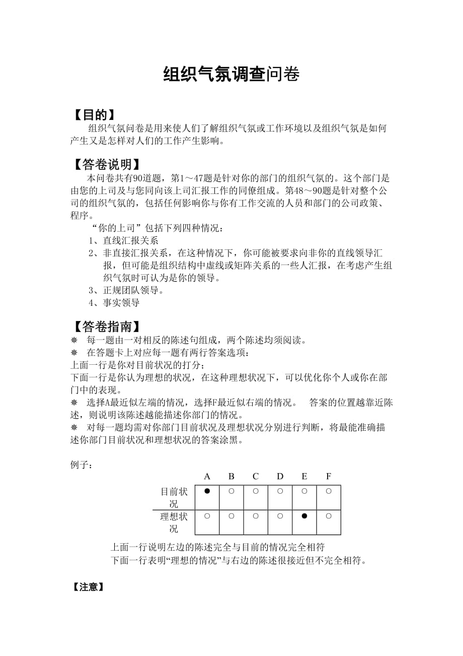 (2020年)管理诊断调查问卷HAY组织气氛调查问卷_第1页