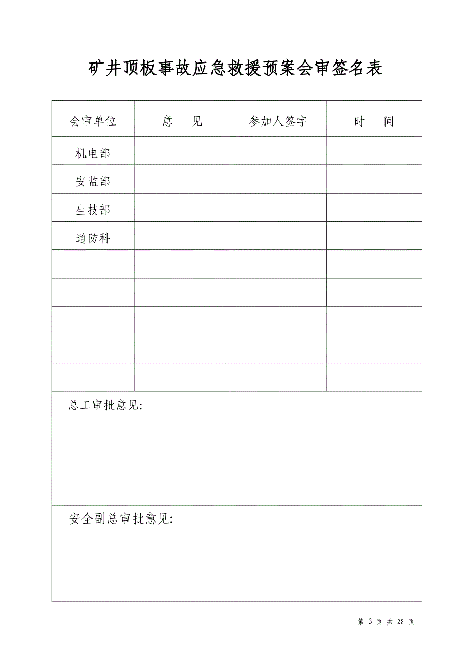 企业应急预案某某某年矿井顶板事故应急救援预案_第3页