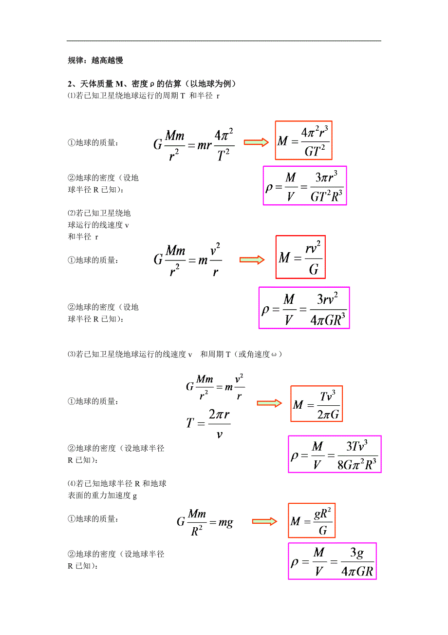 高中物理万有引力与天体运动最全讲义及习题及答案详解[共24页]_第3页