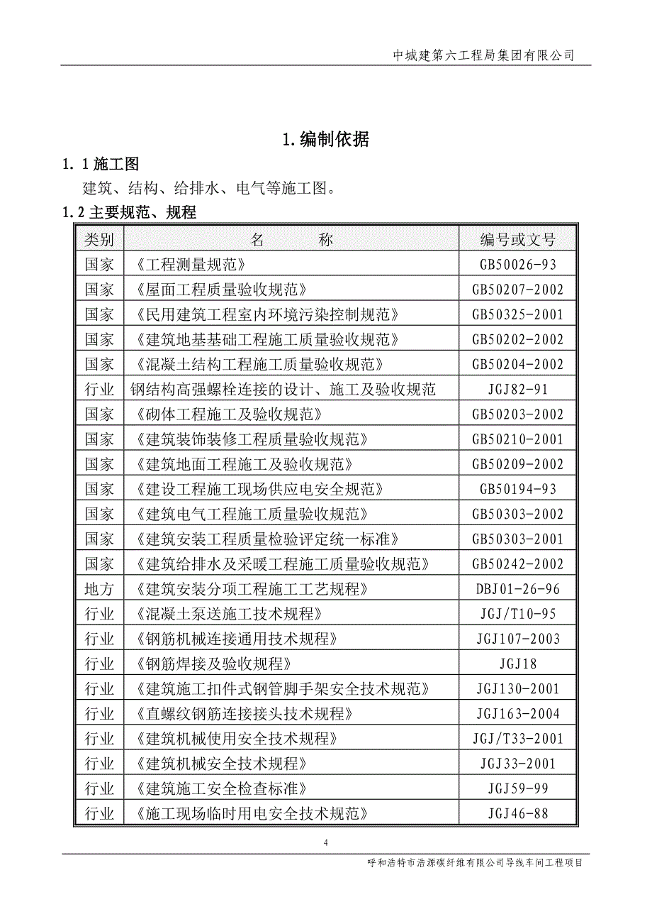 企业组织设计呼和浩特浩源碳纤维公司施工组织设计_第4页