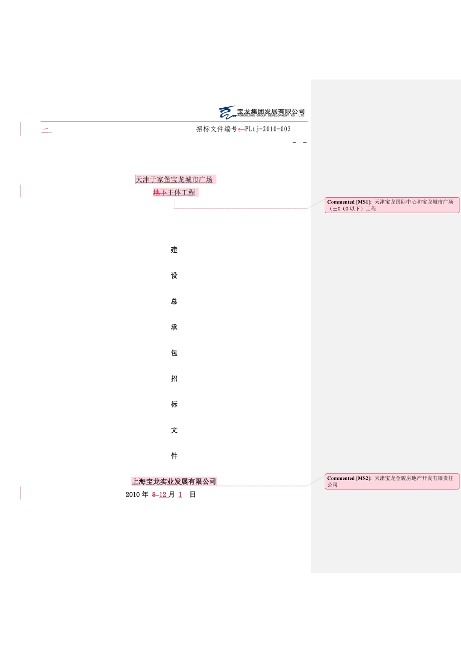 (2020年)标书投标天津于家堡招标文件_第1页