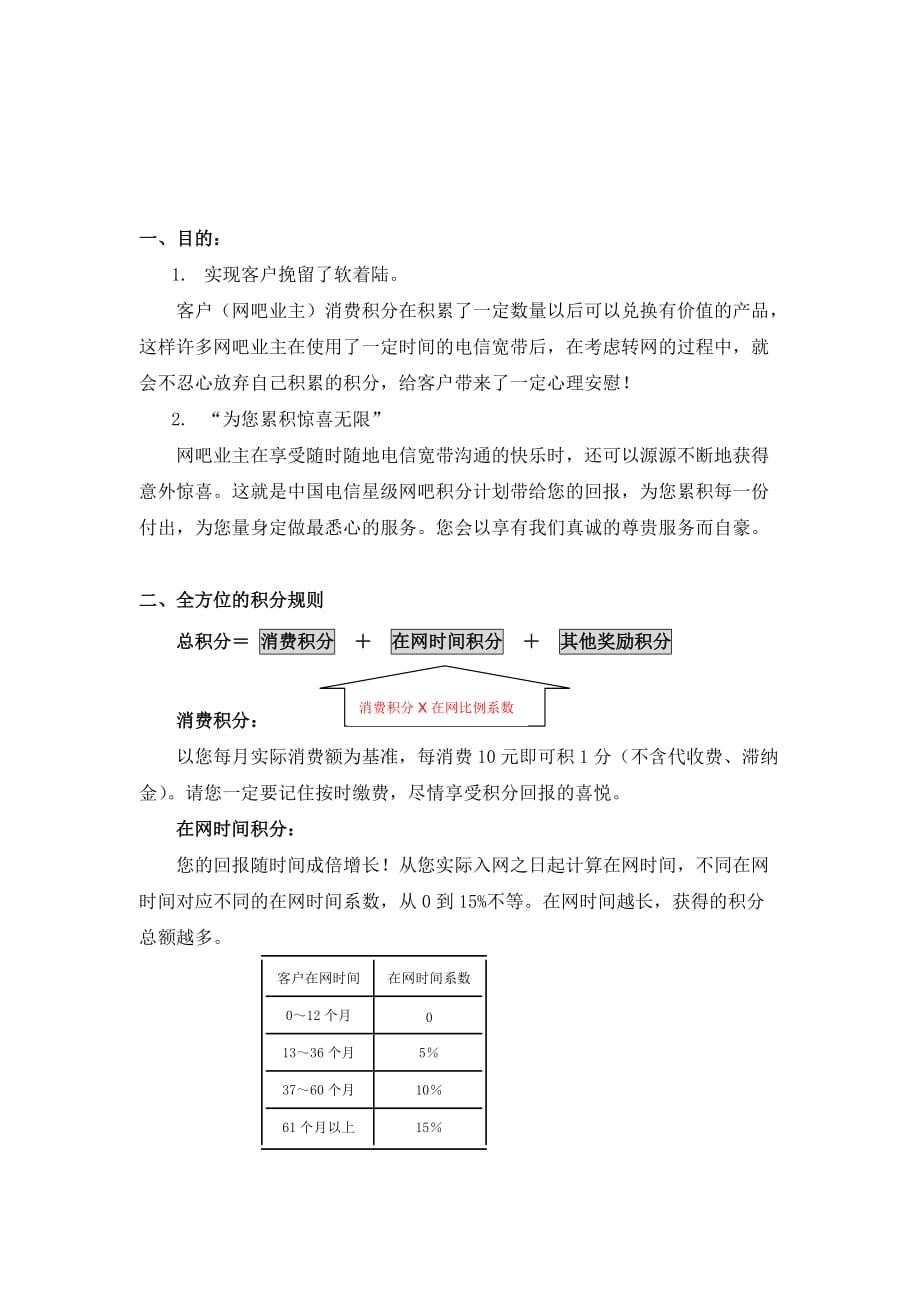 商业计划书中国电信星级网吧积分计划书_第2页