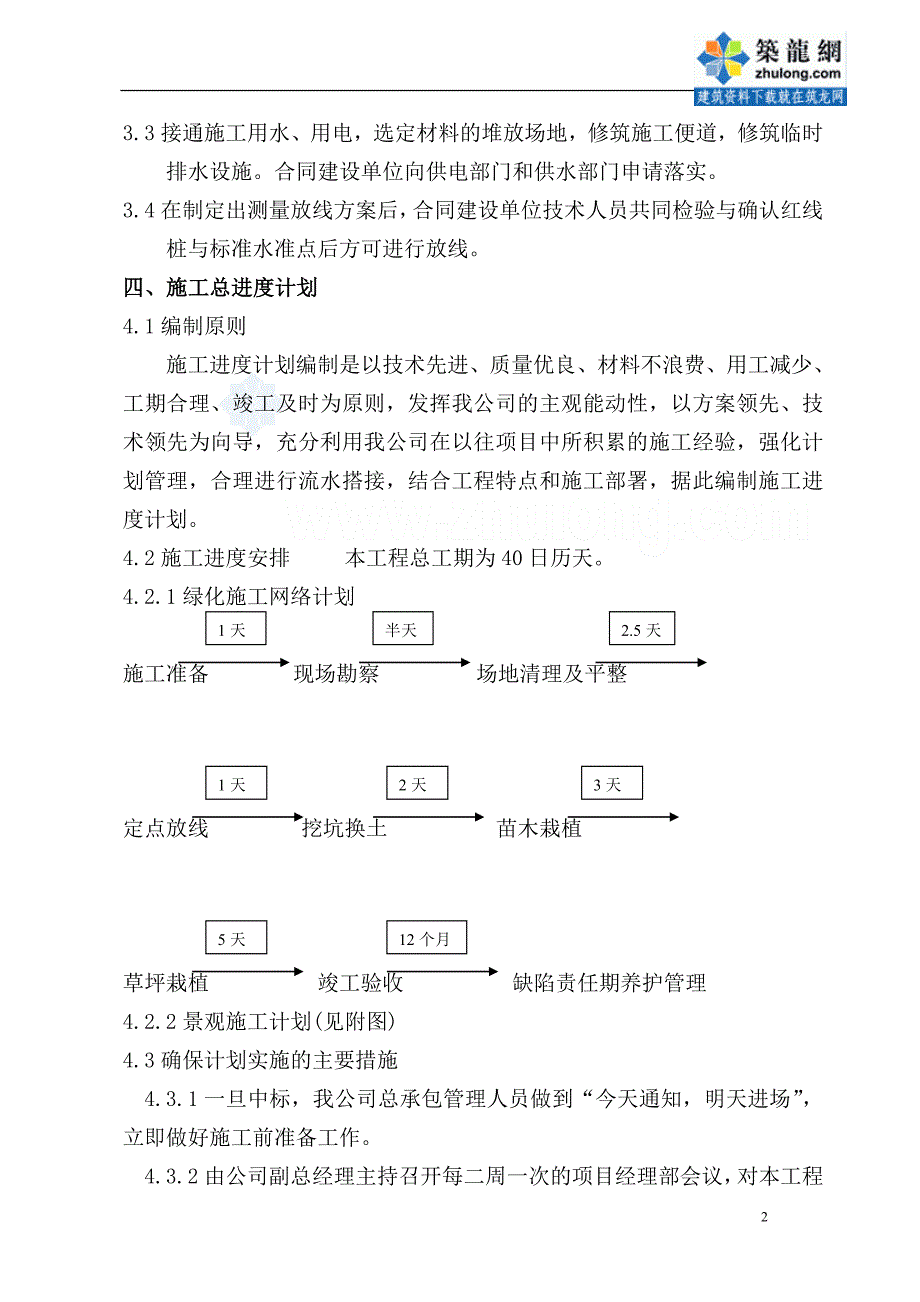 企业组织设计合肥市某居住区景观工施工组织设计_第2页