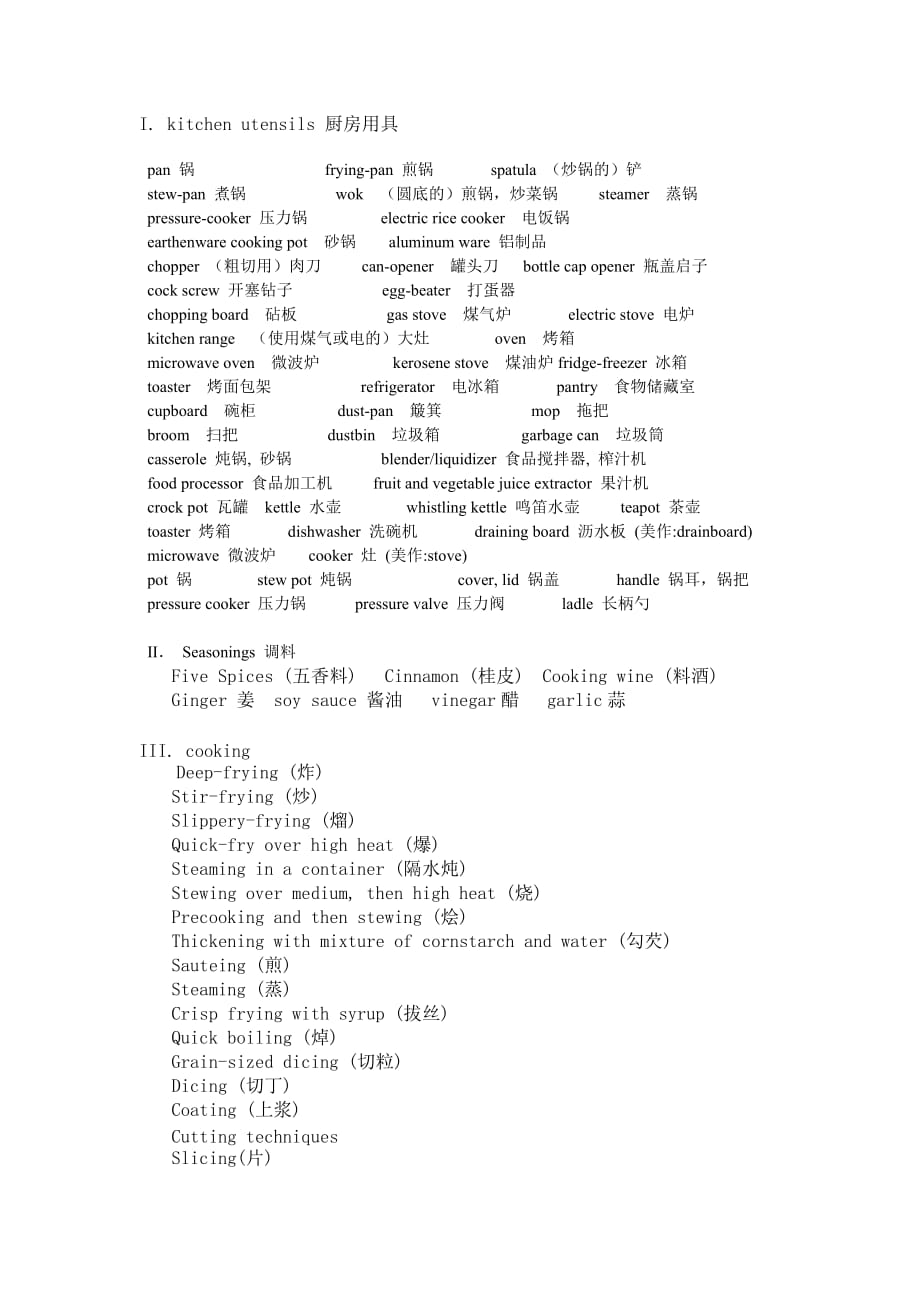 kitchen_utensils_厨房用具英语单词汇总_第1页
