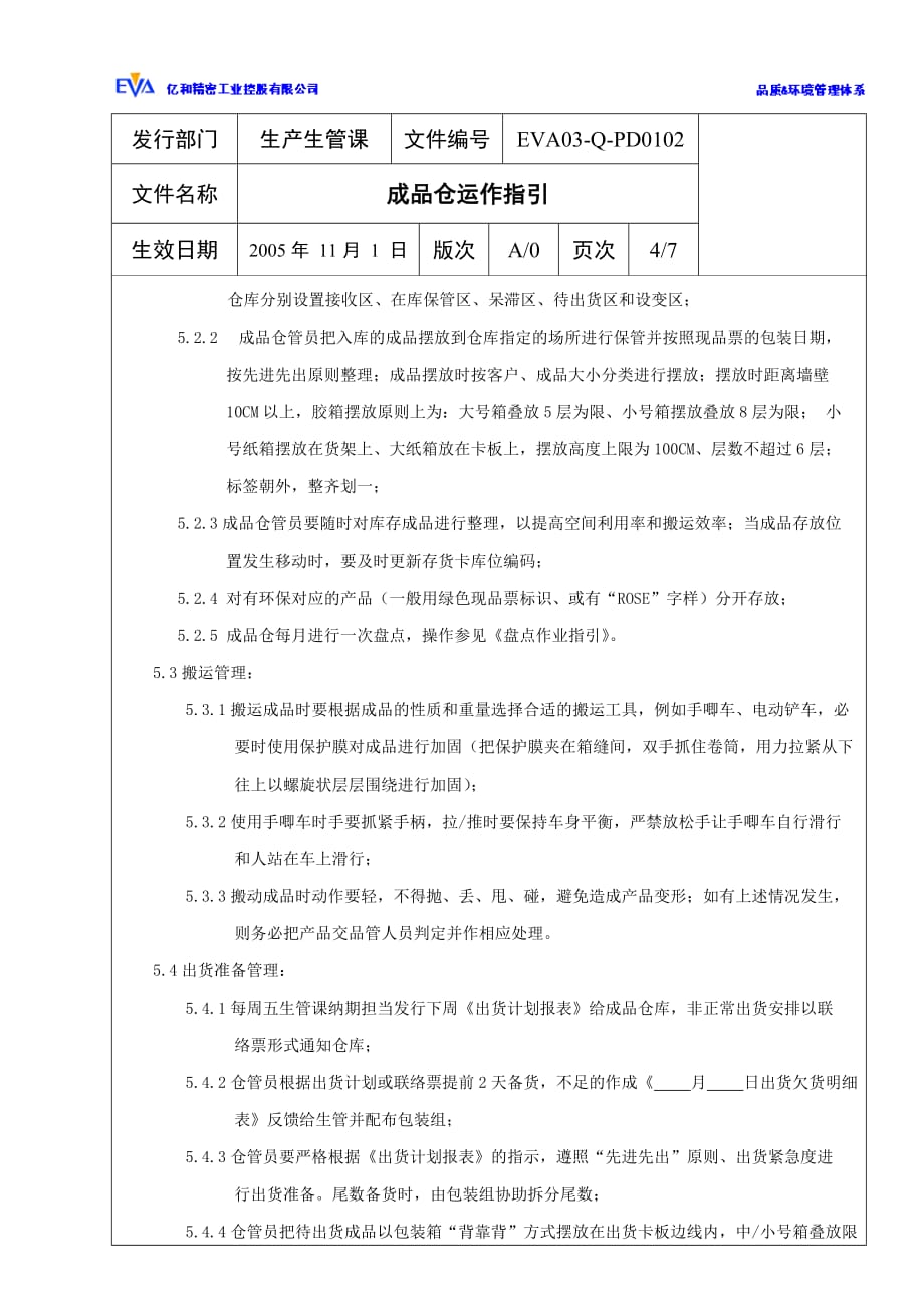 运营管理成品仓运作指引_第4页