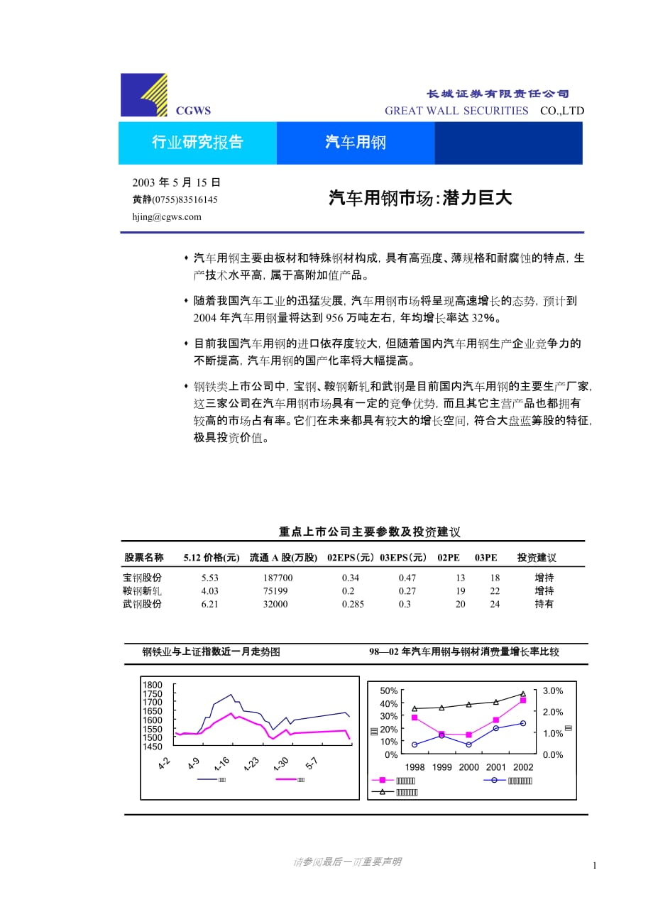 (2020年)行业分析报告汽车用钢行业研究报告分析_第1页