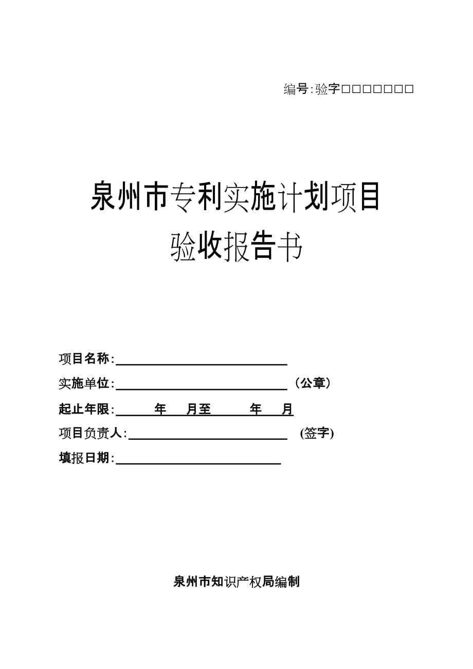 项目管理项目报告某市市专利实施计划项目_第1页