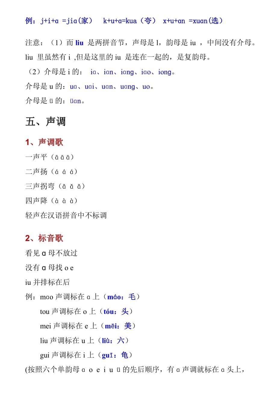 小学汉语拼音基础知识归纳_第5页